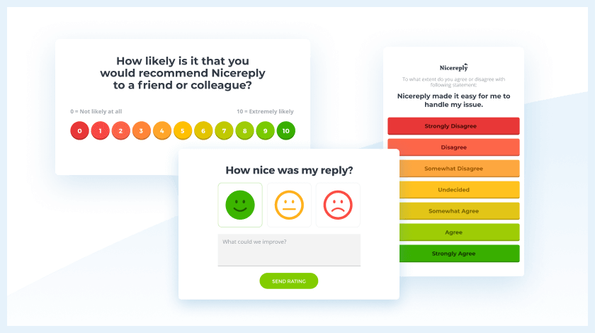 Opzioni di personalizzazione del sondaggio Nicereply