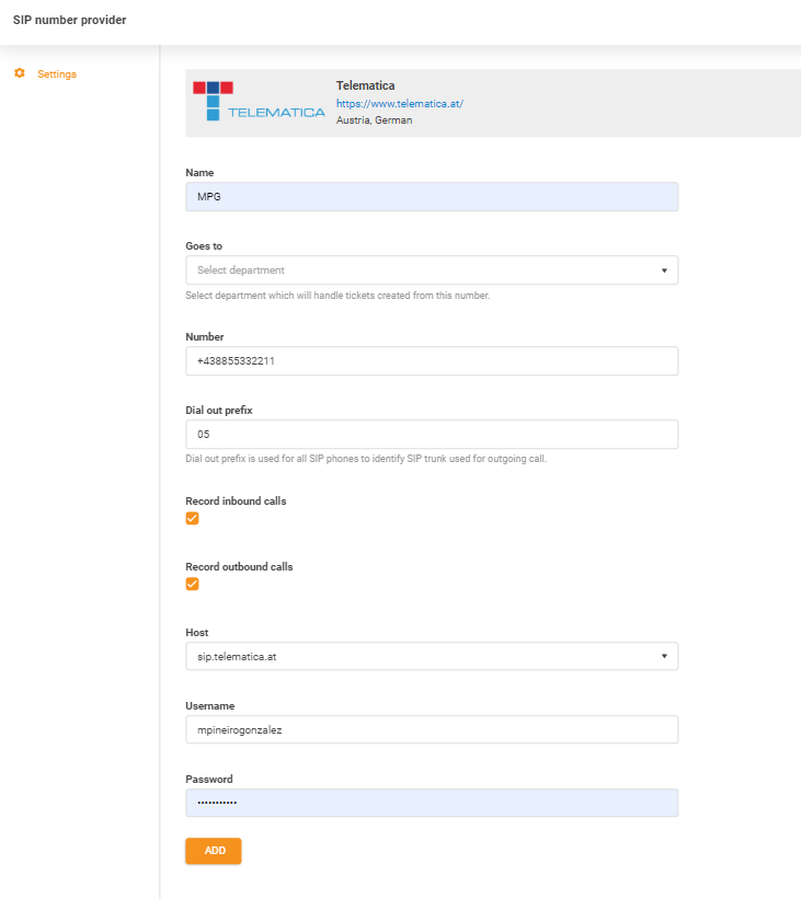 Credenziali Telematica