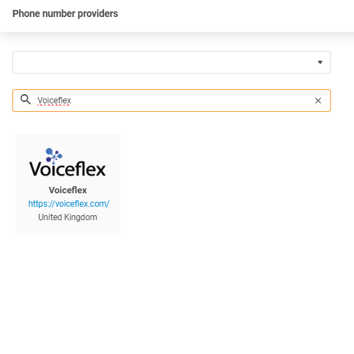 Selezione del provider Voiceflex
