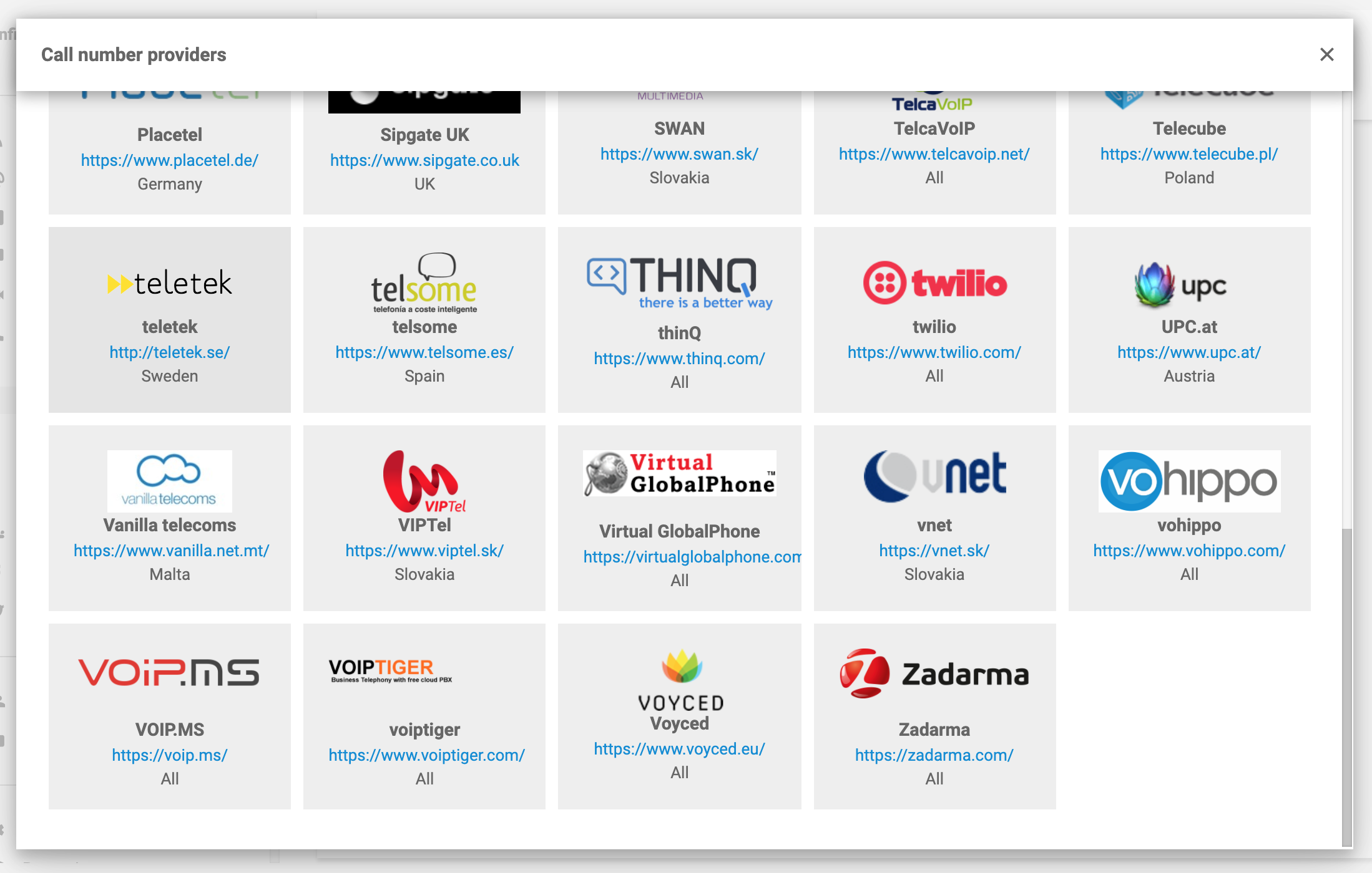 Provider VoIP Voyced LiveAgent