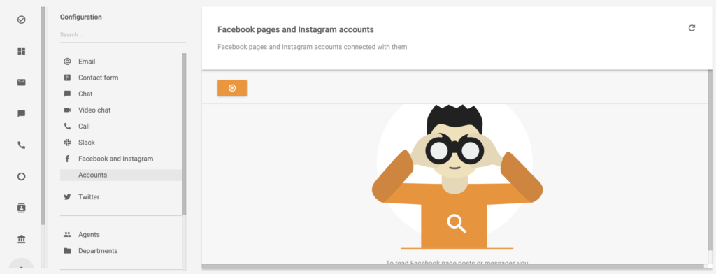Immagine che mostra come aggiungere un account Instagram in LiveAgent
