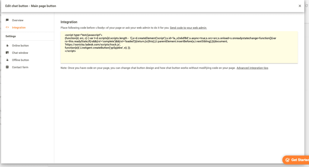Prestashop LiveAgent integrazione - Crea pulsante chat