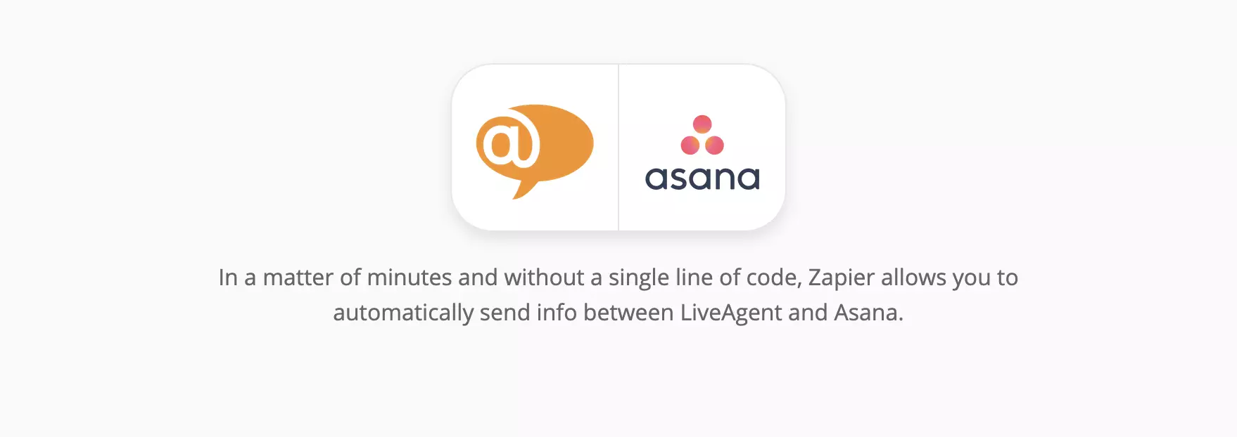 Pagina di integrazione LiveAgent e Asana su Zapier