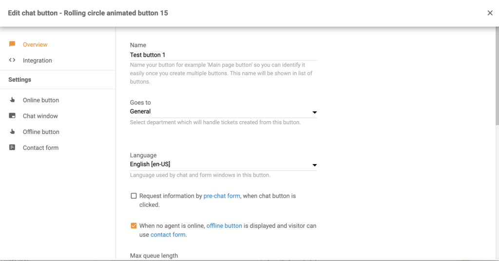 Configura il pulsante di chat in LiveAgent
