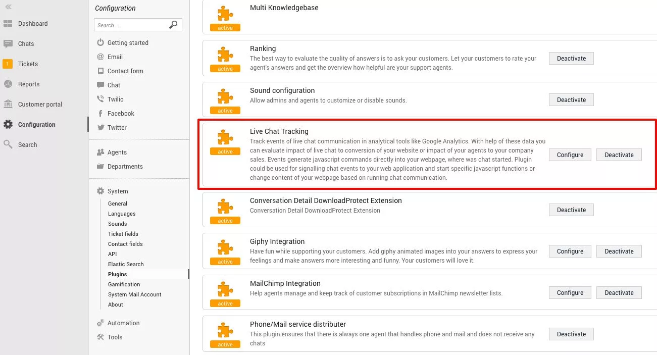 Tracciamento chat LiveAgent
