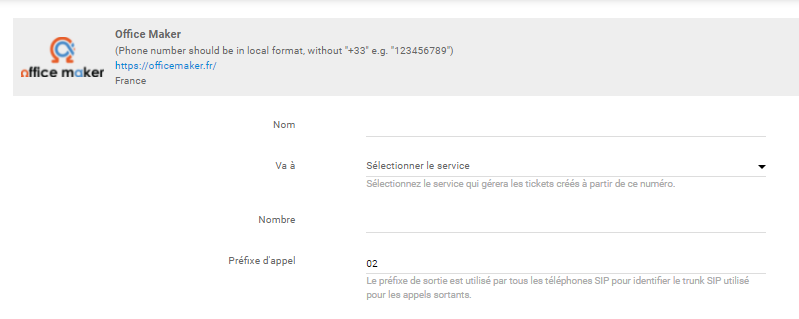 Configura il numero di telefono Axialys