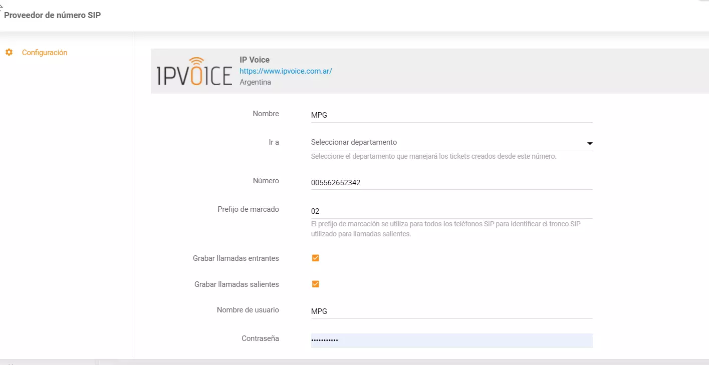 Configurazione IP Voice con LiveAgent