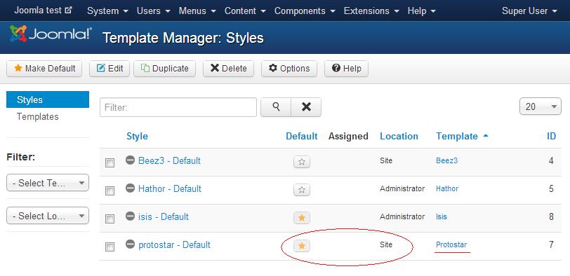 Configurazione Joomla