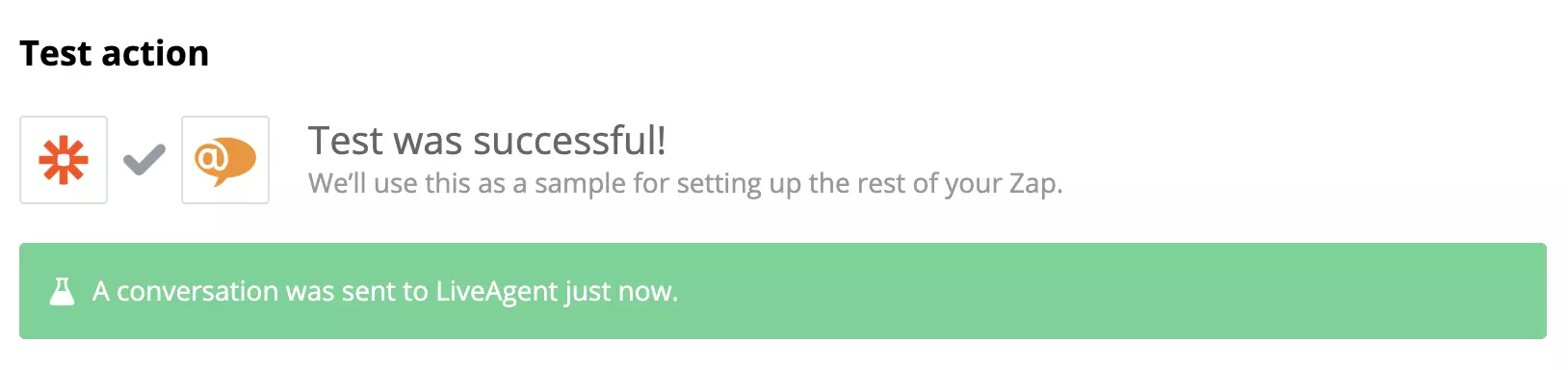 Test di integrazione LiveAgent e Asana riuscito