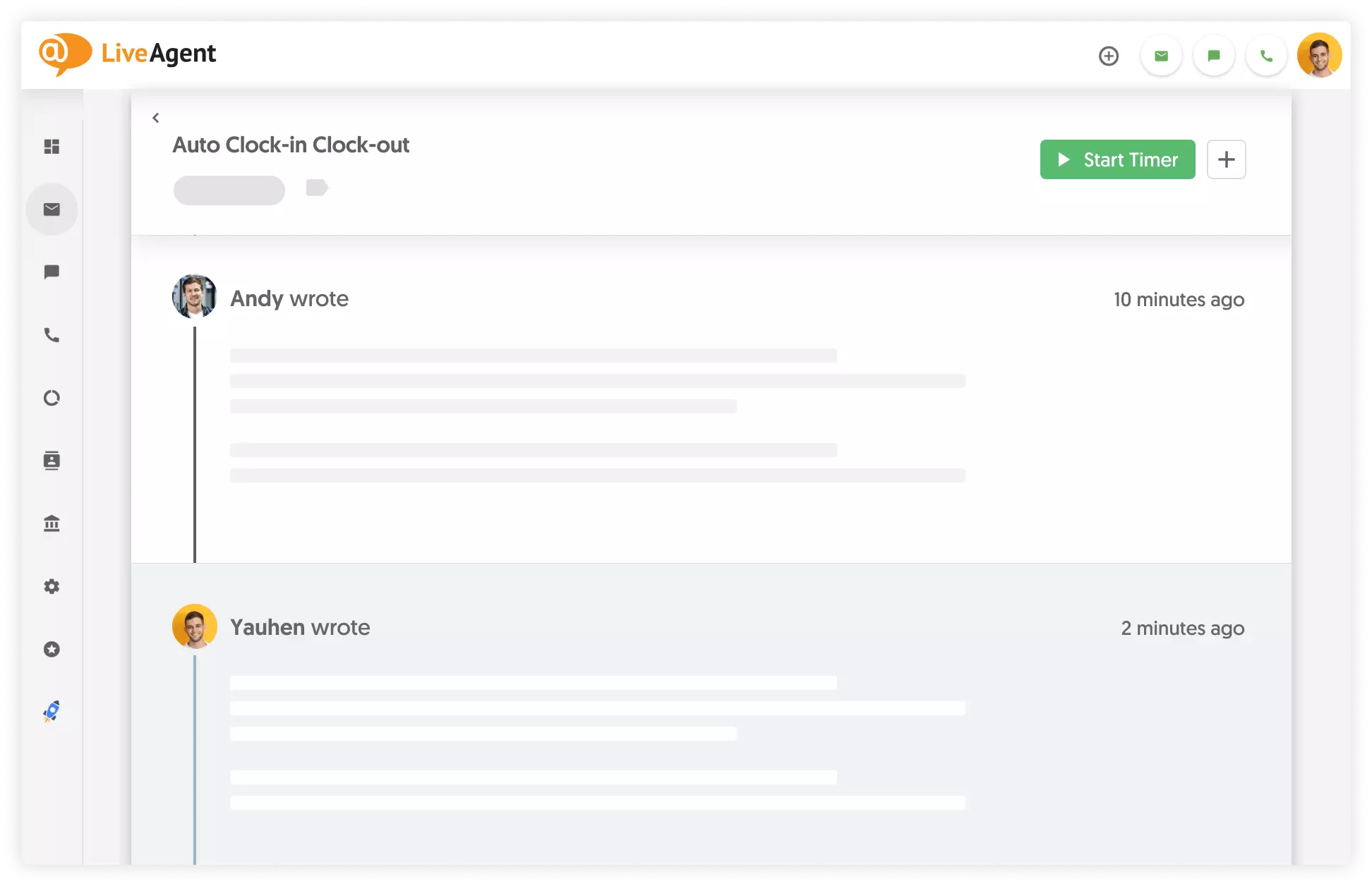 LiveAgent traccia il tempo con Everhour