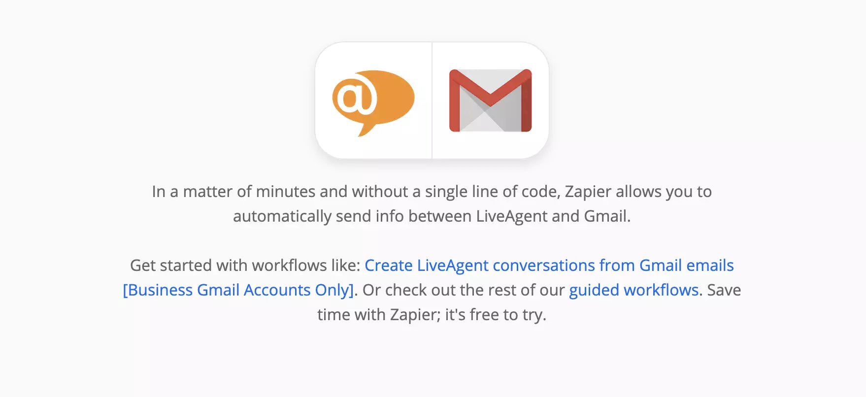Integrazione LiveAgent e Gmail su Zapier