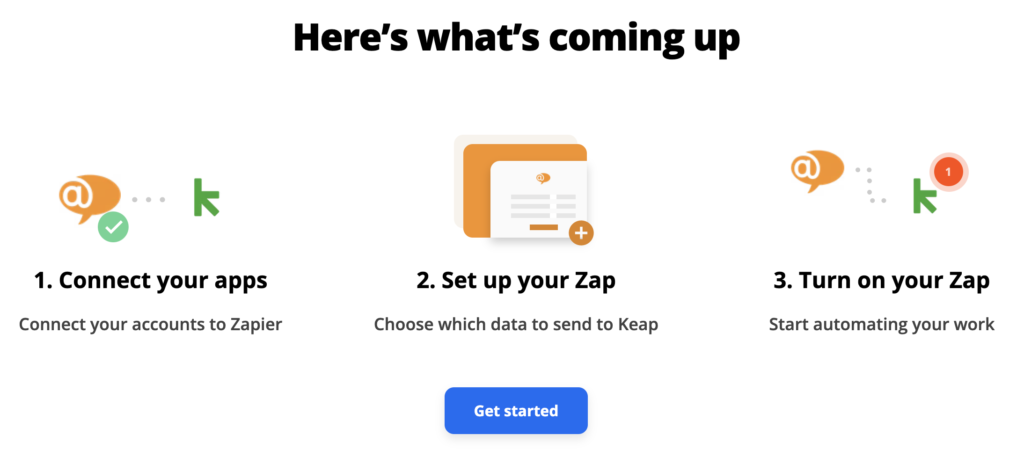 Processo di integrazione tra LiveAgent e Keap su Zapier