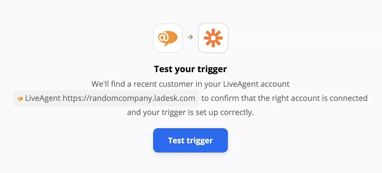 Test del trigger LiveAgent