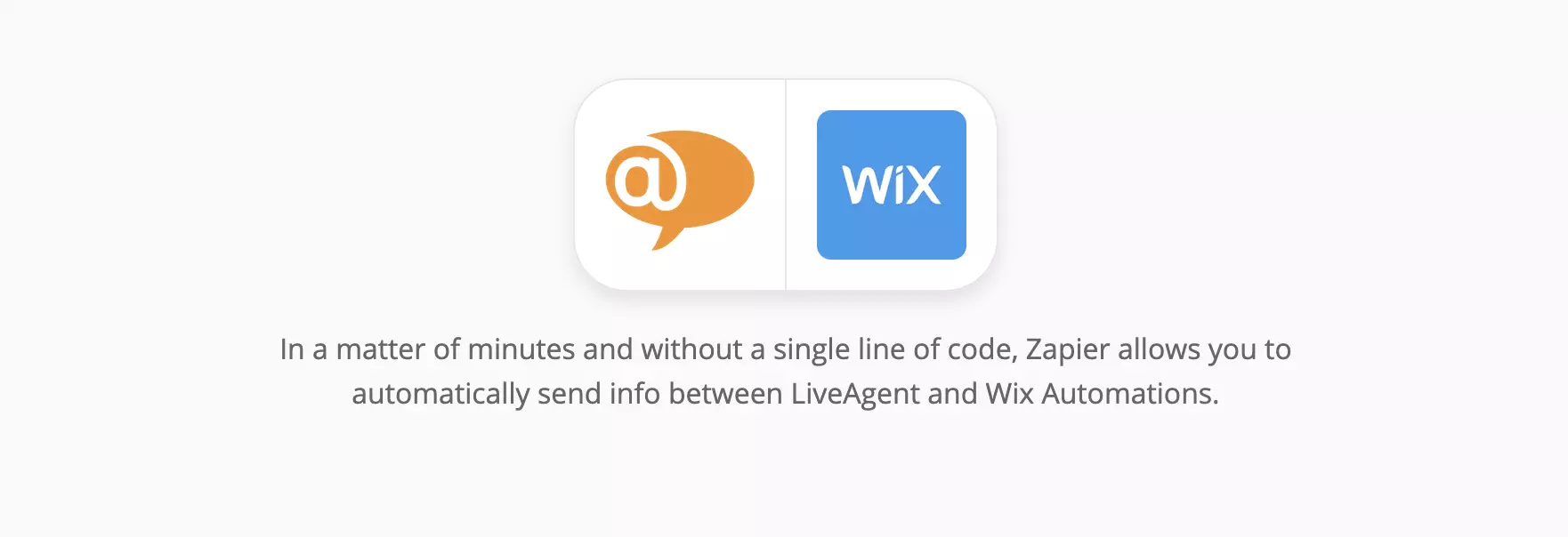 Pagina di integrazione LiveAgent e Wix su Zapier
