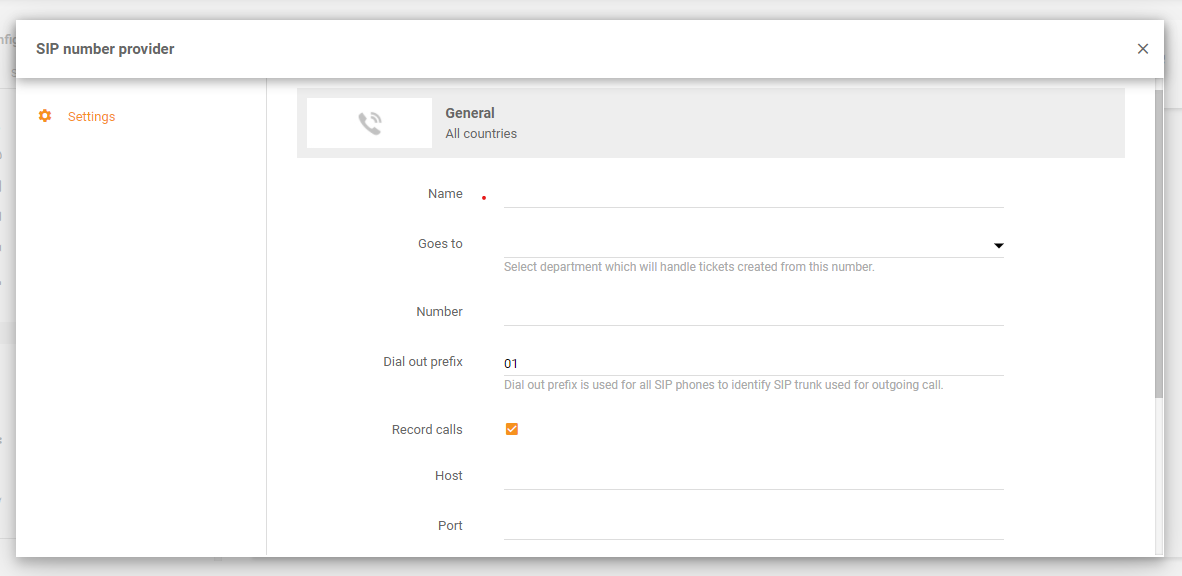 Integrazione Magenta in LiveAgent - Configurazione numeri