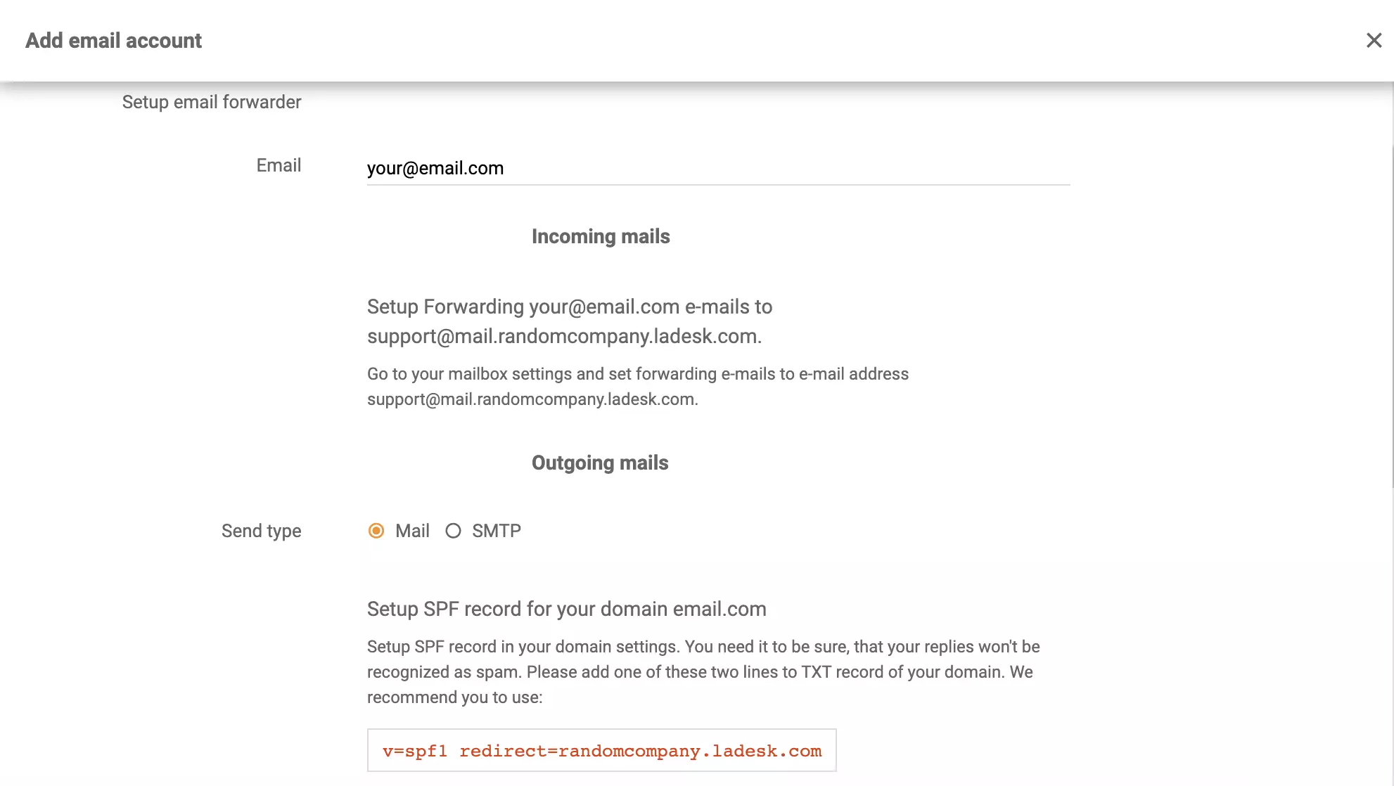 Configurazione dell'inoltro email di Microsoft Exchange Server in LiveAgent