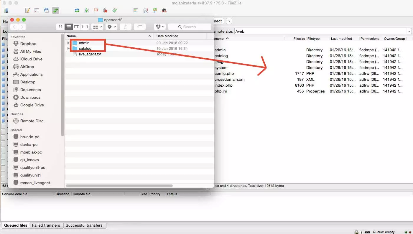 OpenCart LiveAgent integrazione - Carica file