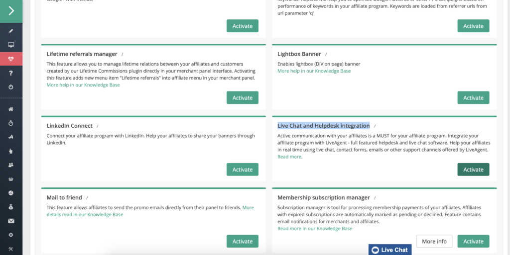 Elenco delle funzioni con migrazione Helpdesk