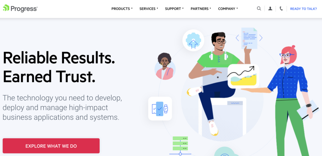 Homepage del server Progress IMail con opzione di esplorazione
