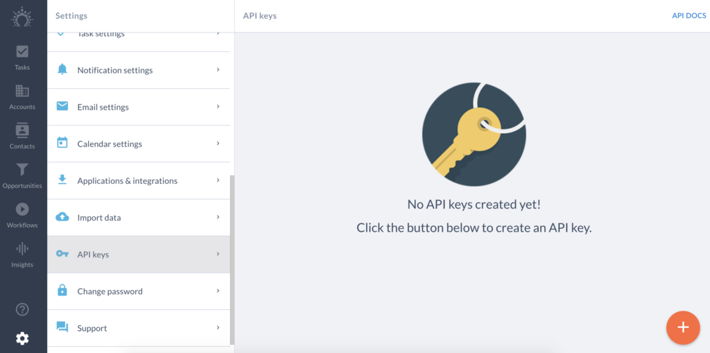 Chiavi API nella configurazione di Salesflare
