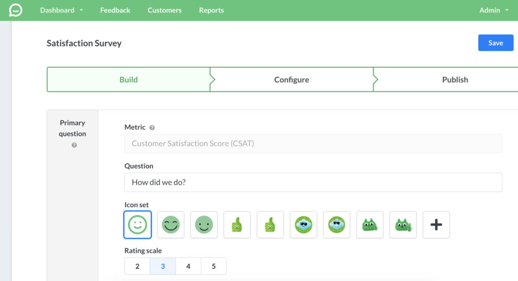 Creazione di sondaggi personalizzati in Simplesat