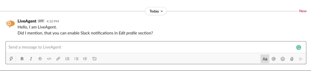 Una notifica Slack su un nuovo tag Urgente in LiveAgent