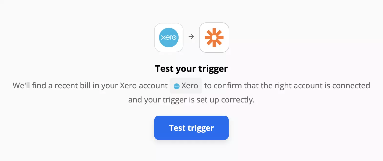 Test del trigger Xero su integrazioni Zapier