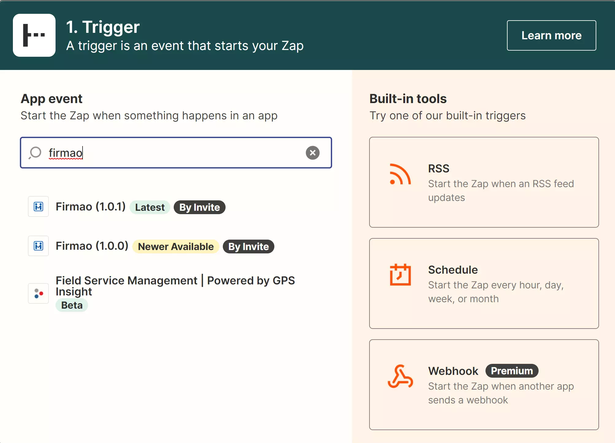 Trova Firmao su Zapier