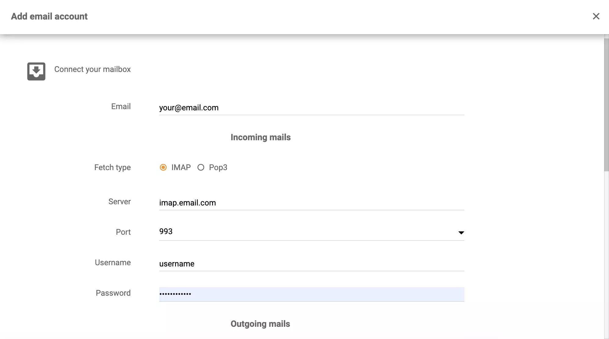 Configurazione dei dettagli di Kopano in LiveAgent