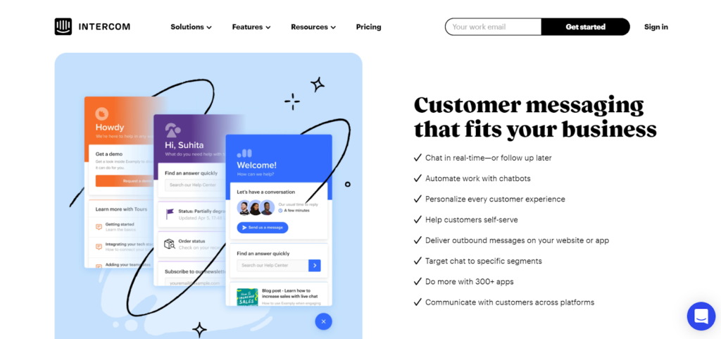 Home page Intercom