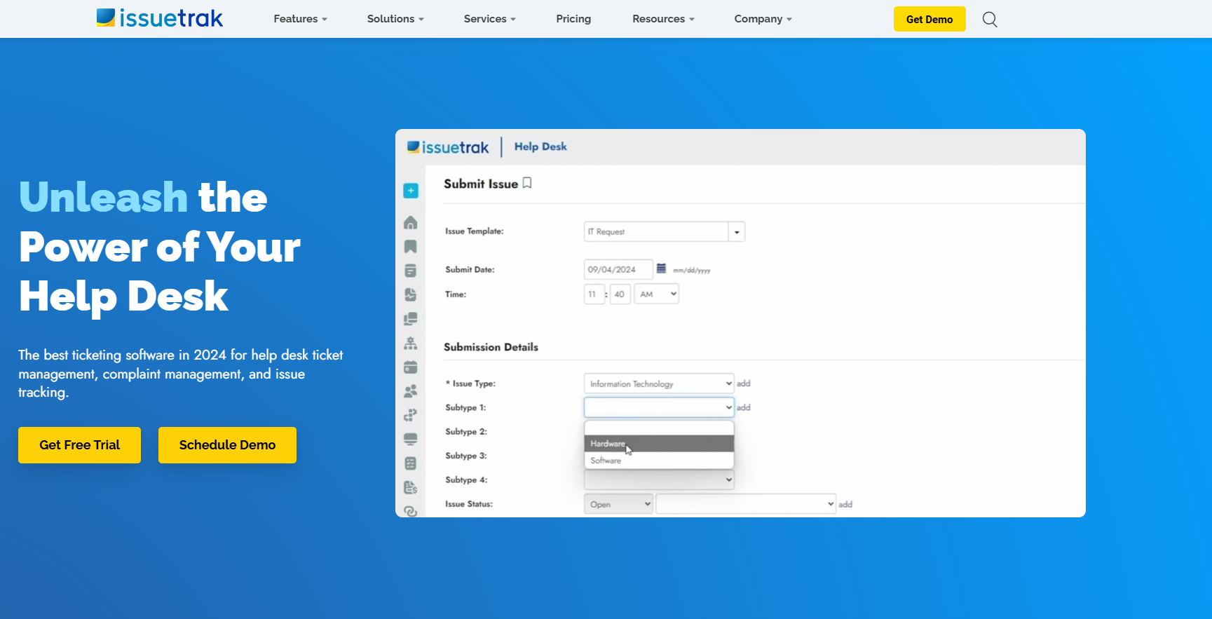 Homepage di issuetrak