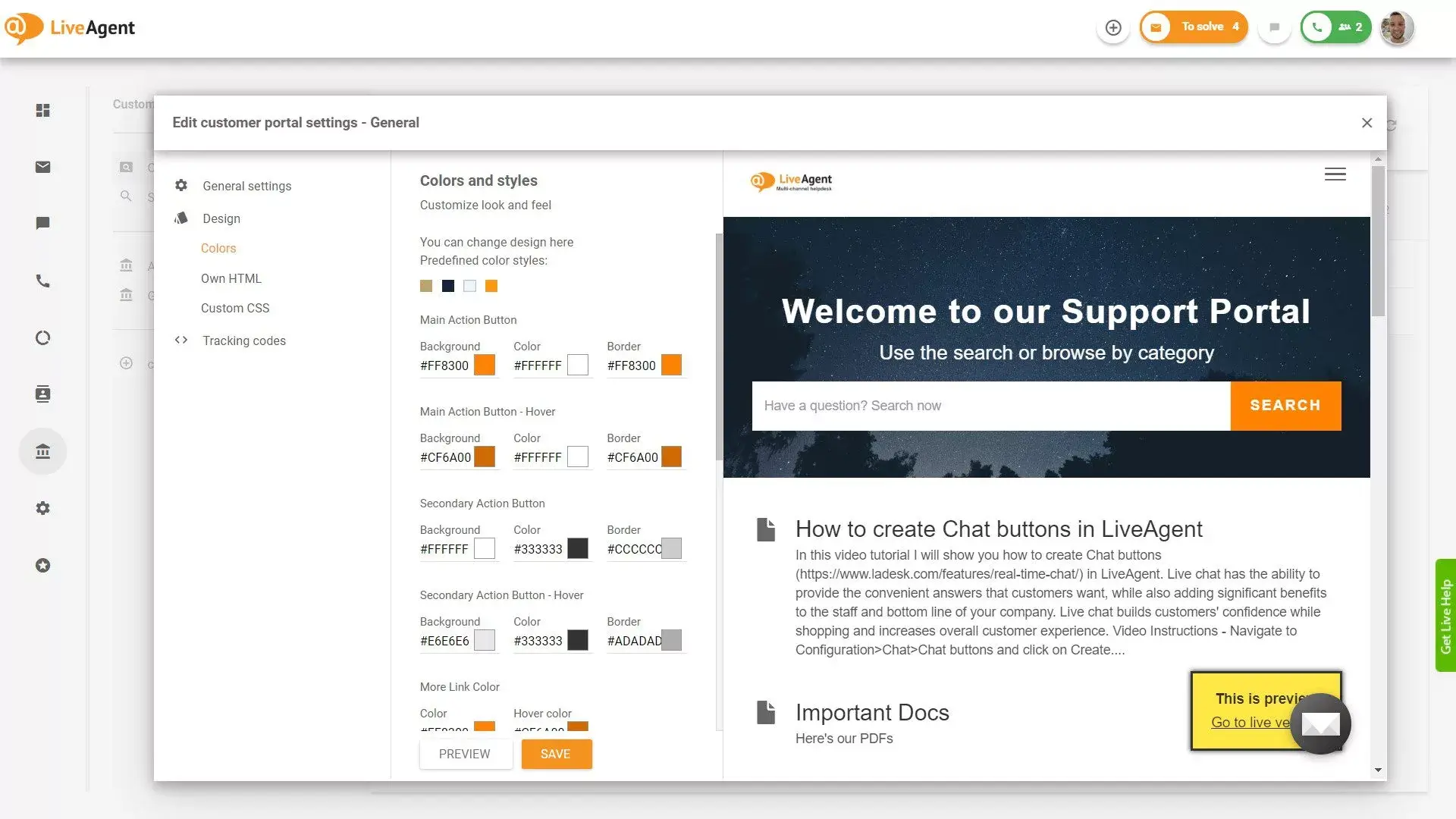 Knowledge Base LiveAgent