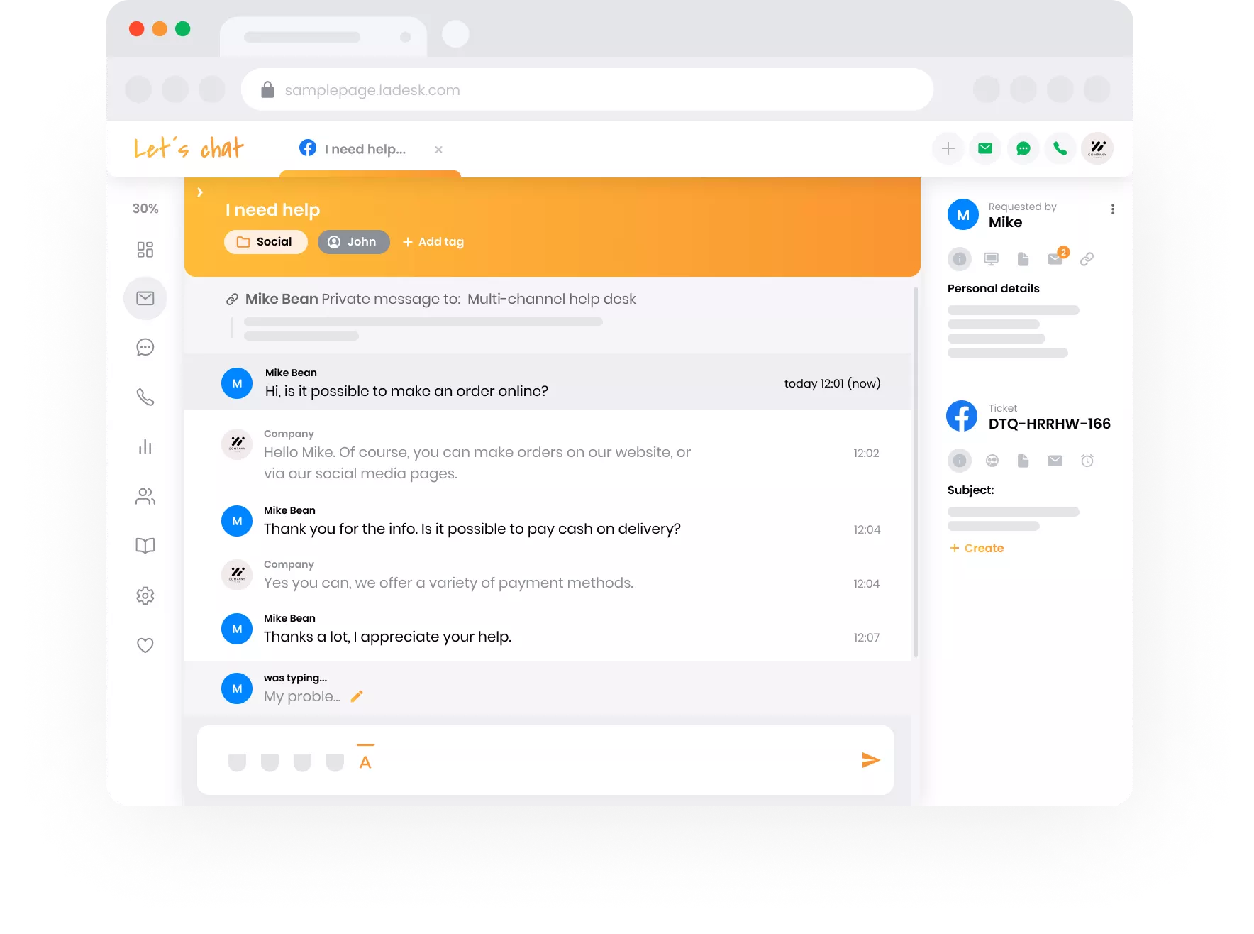 Visualizzazione del team di supporto