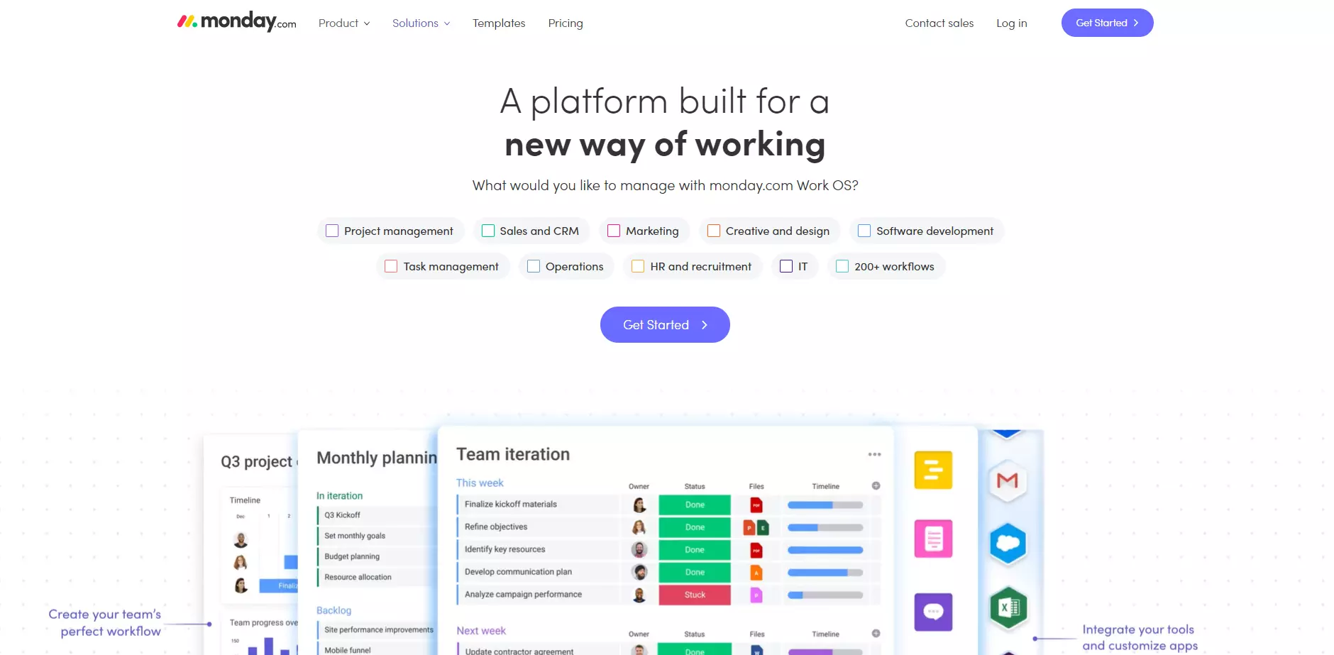 Homepage di Monday.com