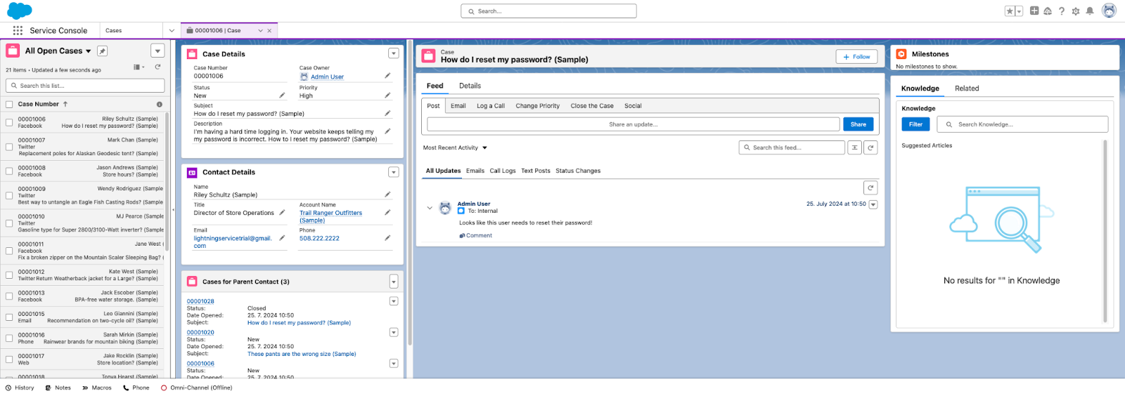 Software di servizio clienti Salesforce Service Cloud
