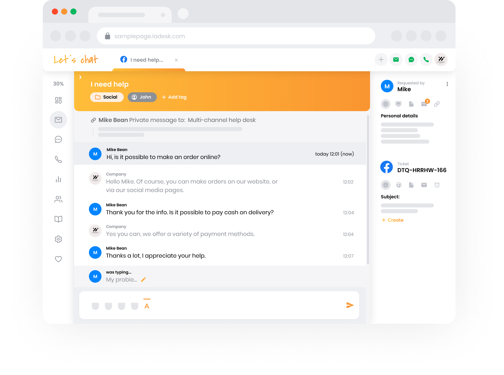 Visualizzazione del team di supporto